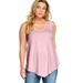 Plus Size Women's V-Neck Pointed Front Tank by ellos in Misty Rose (Size 18/20)