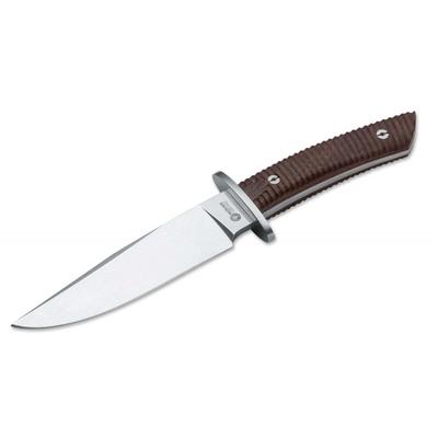 Boker USA Arbolito Esculta Ebony Fixed Blade Knife5.75in N695 SteelGrooved Guayacan Ebony Scales 02BA593W