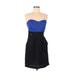 Trixxi Casual Dress - Party: Blue Solid Dresses - Women's Size 7