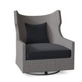 Bernhardt Captiva Swivel Patio Chair w/ Cushions Wicker/Rattan in Gray | 40 H x 33 W x 30 D in | Wayfair OP1102S_6002-044