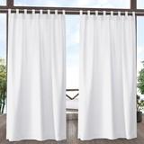 Amalgamated Textiles Exclusive Home Semi-Sheer Curtain Panel Pair Polyester in White/Brown | 120 H in | Wayfair EH8489-01-2120V