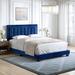 Latitude Run® Pisa Velvet Platform Bed Frame Upholstered/Velvet in Blue | 80.3 W x 85.6 D in | Wayfair B1B499734AA7420F8E5214C02BB31347
