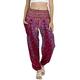 Lofbaz Damen Haremshose Yogahose Pumphose Hippie Hose Boho Kleidung Festival Outfit Sommerhose Leicht Sommer Hosen - Peacock 1 Burgund L