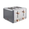 Tower T20051RGG Cavaletto 4-Slice Toaster with Defrost/Reheat, Stainless Steel, 1800W, Grey and Rose Gold