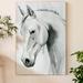 Gracie Oaks 'Horse Whisper I' - Wrapped Canvas Painting Print Metal in Gray/White | 48 H x 32 W x 1.5 D in | Wayfair