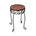 Fleur De Lis Living Marview Round Pedestal Plant Stand Rattan/Wicker/Metal in Black | 16.5 H x 10.25 W x 10.25 D in | Wayfair