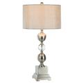 Rosdorf Park Escudero 32" Stain Nickel Table Lamp Set Linen/Metal in Brown/Gray/White | 32 H x 16 W x 16 D in | Wayfair