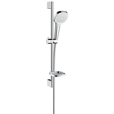 Hansgrohe - Croma Select e - Brausegarnitur Vario 0,65 m mit Seifenschale Casetta, weiß / verchromt