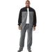 Men's Big & Tall Colorblock Velour Tracksuit by KingSize in Steel Black (Size XL)