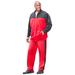 Men's Big & Tall Colorblock Velour Tracksuit by KingSize in Red Black (Size XL)
