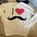 Disney Pajamas | Free W/ Purchase Forever 21 Mustache Crewneck | Color: Pink/White | Size: Various