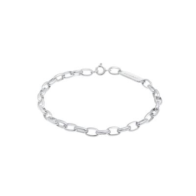 KUZZOI - Herren Gliederkette Oval Massiv Basic 925 Silber Herrenschmuck 1 ct