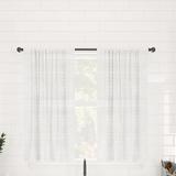 Clean Window Aya Textured Slub Stripe Linen Blend Sheer Rod Pocket Kitchen Curtain Tier Pair in White | 24 H x 52 W x 0.25 D in | Wayfair