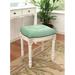 One Allium Way® Billiot Vanity Stool Linen/Wood/Upholstered in Green/Blue | 19 H x 16 W x 15 D in | Wayfair LARK2812 29016787