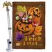 Breeze Decor Candy Pumpkin 2-Sided Polyester 40 x 28 in. Flag Set in Brown/Orange | 40 H x 28 W x 4 D in | Wayfair