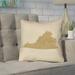 Ivy Bronx Sherilyn Virginia Throw Pillow Polyester/Polyfill blend in White/Brown | 36 H x 36 W x 14 D in | Wayfair IVBX6558 45141301