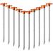 Arlmont & Co. Amaira Galvanized Metal Tent Pegs Stake Non-Rust Camping Family Tent Accessory Steel in Orange | 11 H x 2 W x 1.6 D in | Wayfair