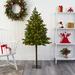 The Holiday Aisle® Green Pine Artificial Christmas Tree w/ Clear Lights Metal in Green/White | 60 H x 32 W in | Wayfair