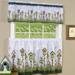 August Grove® Beckley Floral Tailored 29" Kitchen Curtain in Blue/Green Polyester in White | 36 H x 29 W x 1.5 D in | Wayfair AGTG2945 42584424