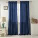 Ebern Designs Alexzavier Faux Silk Solid Color Rod Pocket Single Curtain Panel Polyester in Green/Blue/Navy | 90 H in | Wayfair EBND4231 39534566