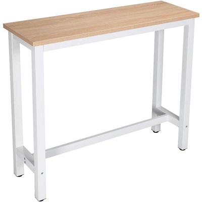 Woltu - 1x Bartisch Bistrotisch Stehtisch Esstisch, Metallgestell, Tischplatte aus mdf, Hell Eiche, Image