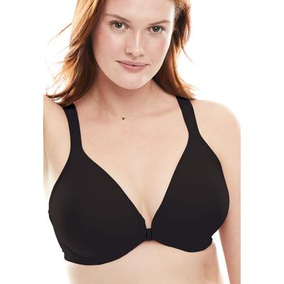Plus Size Women's Brigitte Racerback Front-Close Seamless Underwire Bra by Leading Lady in Black (Size 46 C)