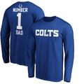 Men's Fanatics Branded Royal Indianapolis Colts #1 Dad Long Sleeve Team Logo T-Shirt