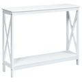 Costway 2-Tier Console X-Design Sofa Side Accent Table-White