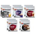Tassimo Coffee Variety Pack - Costa Americano/Caramel Latte, Cadbury Choco, Chai Latte, Baileys Latte Macchiato Capsules - 10 Packs (96 Drinks)
