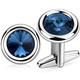 HAWSON Cufflinks for Men with Swarovski Crystal Cuff Links for Formal Business Wedding Shirts in Gift Box, Metal