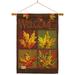 Breeze Decor Leaves Collage 2-Sided Polyester 40 x 28 in. Flag Set in Brown | 40 H x 28 W x 1 D in | Wayfair BD-HA-HS-113048-IP-BO-03-D-US12-AM