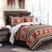 Loon Peak® Millen Red/Orange/Tan Aztec Print Cotton Southwestern Style Reversible 3 Piece Quilt Set Polyester/Polyfill/Cotton | Wayfair