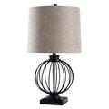 Gracie Oaks 27.5" Black Table Lamp Metal/Fabric in Black/Brown | 27.5 H x 16 W x 16 D in | Wayfair 68D9A52E66D44C38BCBAD22EE71F2306