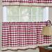 Tejeda Buffalo Check 58" Cafe Curtain Polyester in Red/White Laurel Foundry Modern Farmhouse® | 36 H x 58 W x 1.5 D in | Wayfair