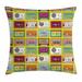 Ambesonne Audio Casette Tape Square Pillow Cover Polyester | 16 H x 16 W x 2 D in | Wayfair min_33657_16X16