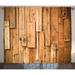 Loon Peak® Sesco Wooden Lodge Style Teak Hardwood Wall Planks Image Print Farmhouse Vintage Grunge Design Artsy Graphic Print | 108 H in | Wayfair