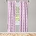 East Urban Home Ikat Curtains, Classical Pattern Design In Pastel Feminine Colors Retro Illustration | 63 H in | Wayfair