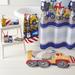 Dream Factory Trains & Trucks Single Shower Curtain + Hooks Polyester in Blue/Gray | 72 H x 70 W in | Wayfair 3D142707YL