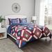 August Grove® Americana Reversible Quilt Set Polyester/Polyfill/Microfiber in Blue | King Quilt + 2 Shams | Wayfair