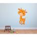 Zoomie Kids Baby Giraffe Happy Cartoon Wall Decal Vinyl in Brown/Orange | 30 H x 15 W in | Wayfair F1F3575788144B09B20DEE4B5E16F4CC