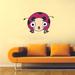 Zoomie Kids Cute Sweet Happy Baby Ladybug Adorable Cartoon Wall Decal Vinyl in Black/Orange/Pink | 27 H x 30 W in | Wayfair