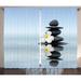 East Urban Home Spa Zen Massage Hot Stones w/ Asian Frangipani Plumera Reflection on Water Graphic Print | 96 H in | Wayfair EABN8019 39454258