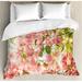 East Urban Home Spring Bougainvillea Flowers Branches in Sunny Summer Blossoms Nature Park View Duvet Cover Set Microfiber in Pink/Yellow | Wayfair