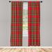 East Urban Home Plaid 2 Panel Curtain Set, European Western Culture Inspired Abstract Irish Pattern Vintage Classical Design | 95 H in | Wayfair