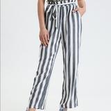 American Eagle Outfitters Pants & Jumpsuits | American Eagle Outfitters Striped Paperbag Pants | Color: Gray/White | Size: Xs