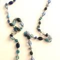 American Eagle Outfitters Jewelry | American Eagle Beaded Necklace | Color: Blue/White | Size: 37”