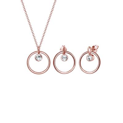 Elli Kreis Geo Kristalle 925 Silber Tondo rosefarben Damen