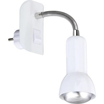 Briloner - Steckerleuchte Fiche weiß, mit Flexarm Steckerleampe Steckdosenlampe Image