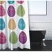 The Holiday Aisle® Funky Junky Geometric Single Shower Curtain Polyester in White | 74 H x 71 W in | Wayfair HLDY4610 32664461