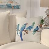 Bay Isle Home™ Morning Birds Outdoor Square Pillow Cover & Insert Polyester/Polyfill blend in Blue | 18 H x 18 W x 7 D in | Wayfair